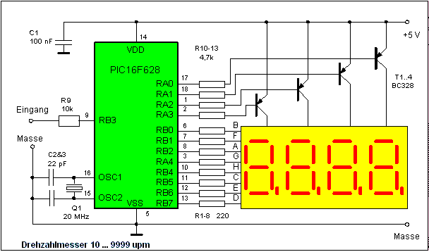 Stromlaufplan des Frequenzzählers