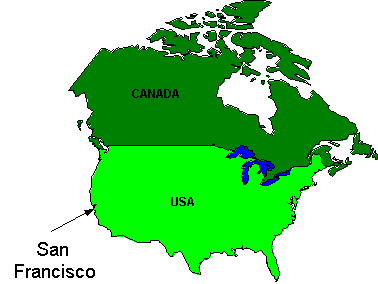 grobe USA-Karte