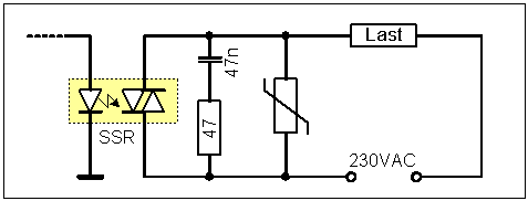 SSR mit snubber-circuit und varistor